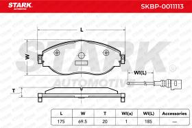 STARK RECAMBIOS SKBP0011113 - BRAKE PAD SET, DISC BRAKE