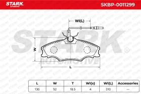 STARK RECAMBIOS SKBP0011299 - BRAKE PAD SET, DISC BRAKE