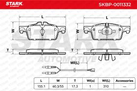 STARK RECAMBIOS SKBP0011332 - BRAKE PAD SET, DISC BRAKE
