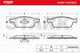 STARK RECAMBIOS SKBP0011602 - BRAKE PAD SET, DISC BRAKE