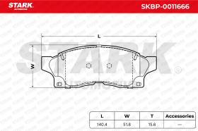 STARK RECAMBIOS SKBP0011666 - BRAKE PAD SET, DISC BRAKE