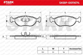 STARK RECAMBIOS SKBP0011674 - BRAKE PAD SET, DISC BRAKE