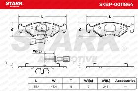 STARK RECAMBIOS SKBP0011864 - BRAKE PAD SET, DISC BRAKE
