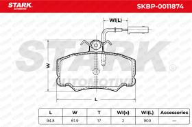 STARK RECAMBIOS SKBP0011874 - BRAKE PAD SET, DISC BRAKE