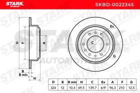 STARK RECAMBIOS SKBD0022345 - BRAKE DISC