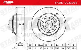 STARK RECAMBIOS SKBD0023058 - BRAKE DISC