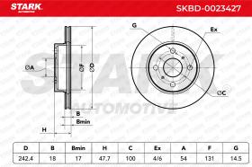 STARK RECAMBIOS SKBD0023427 - BRAKE DISC