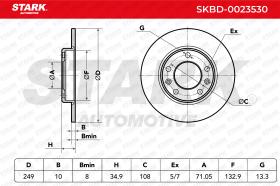 STARK RECAMBIOS SKBD0023530 - BRAKE DISC